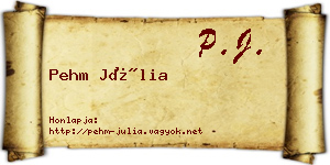 Pehm Júlia névjegykártya